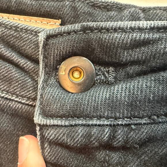 Anthropologie Pilcro High Rise Straight Jeans Black Split Hem Women’s Size 26 - Picture 4 of 16